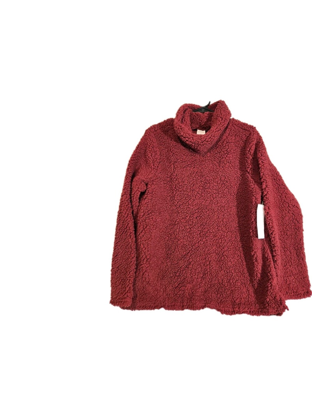 New Directions Sweater Sz M NWT Pullover Fleece Turtleneck Burgundy